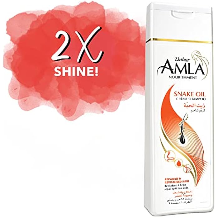 Dabur Amla Snake Oil Nourishment Crème Shampoo (360mL) | Revitalizes and Helps Repair Split Ends | Helps Damaged and Frizzy Hair - Image 2